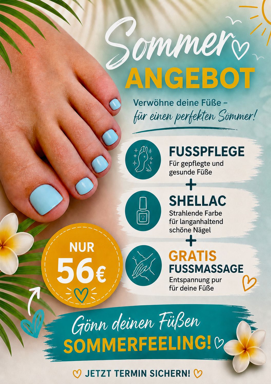 Frühlingsangebot Fußpflege und Wellnessmassage